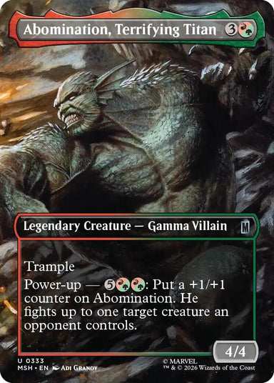 Image for Abomination, Terrifying Titan (Borderless) (333) (Marvel Super Heroes) - Magic: The Gathering
