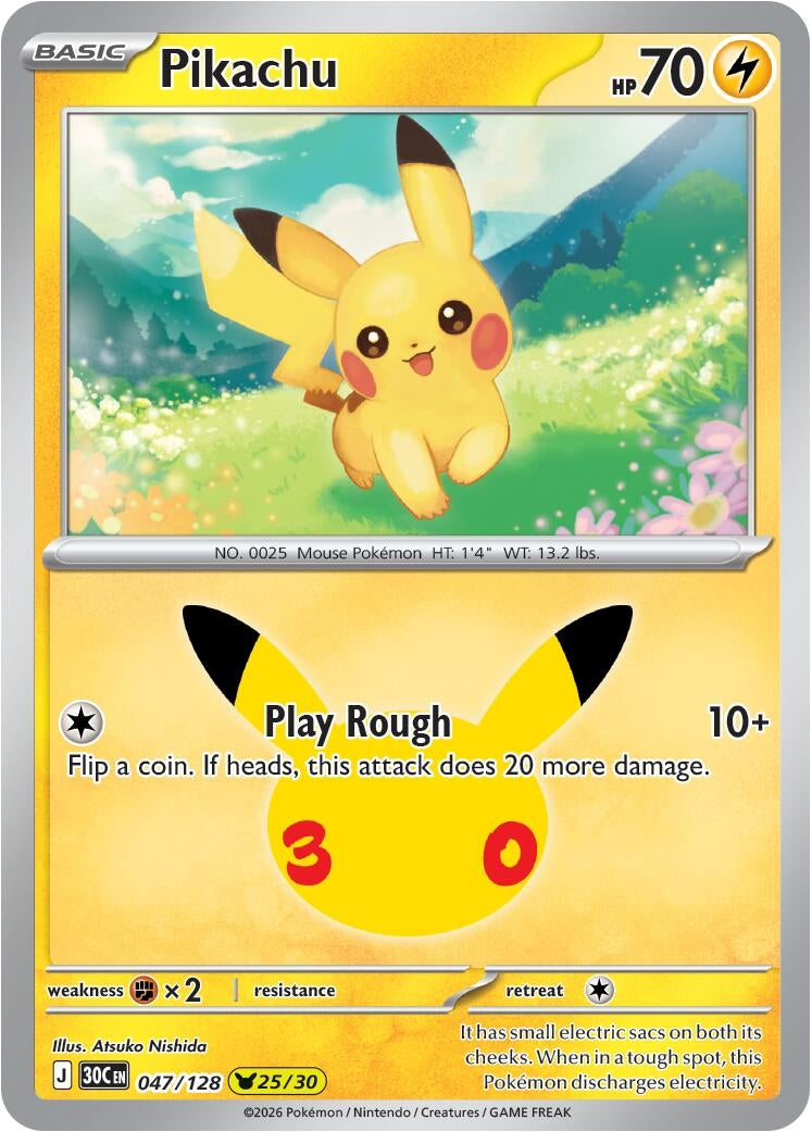 Pikachu (047/128) (ME: 30th Celebration)