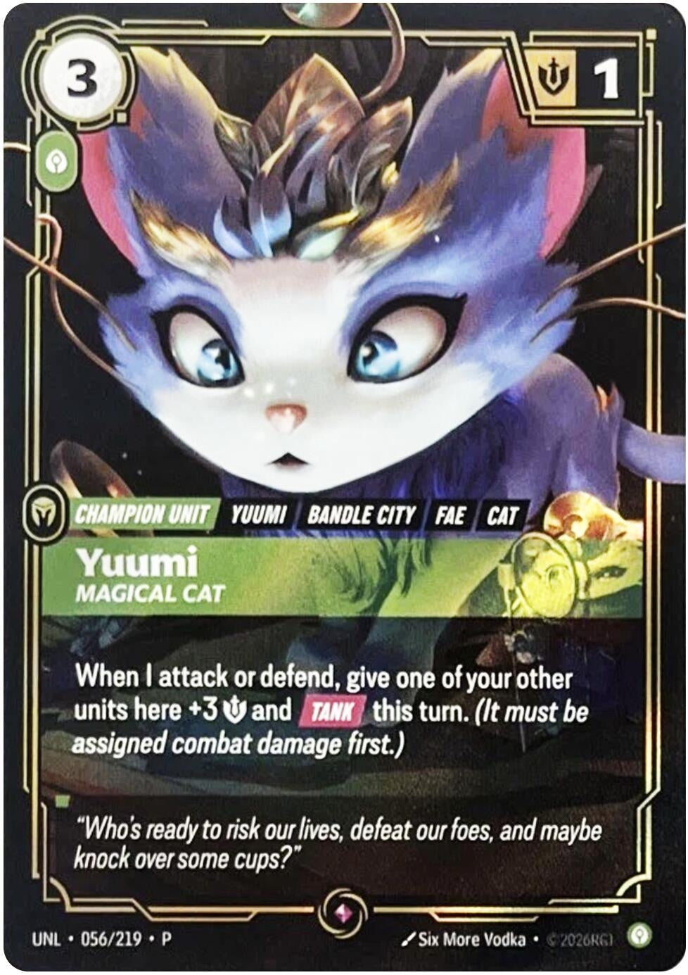 Image for Yuumi, Magical Cat (056/219) (Riftbound Organized Play Promotional Cards) (OPP) - Riftbound: League of Legends Trading Card Game