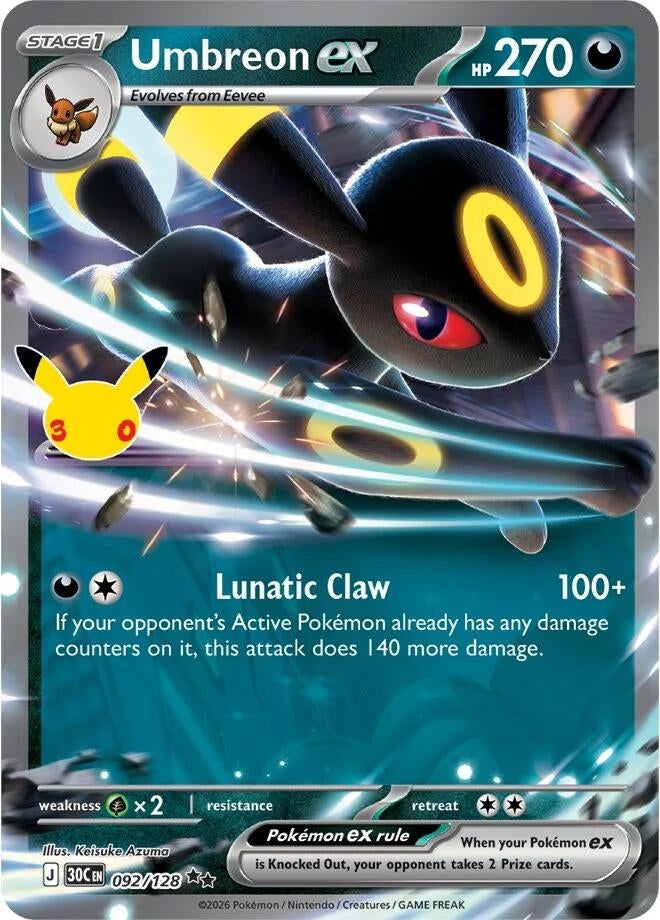 Umbreon ex (092/128) (ME: 30th Celebration)