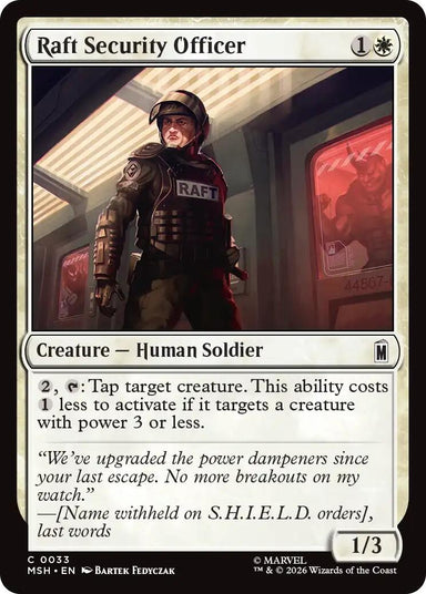 Image for Raft Security Officer (33) (Marvel Super Heroes) - Magic: The Gathering
