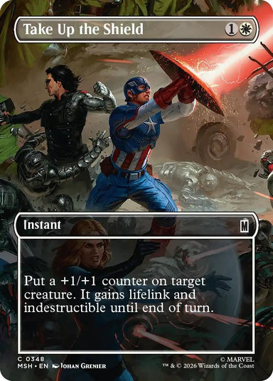 Image for Take Up the Shield (Borderless) (348) (Marvel Super Heroes) - Magic: The Gathering