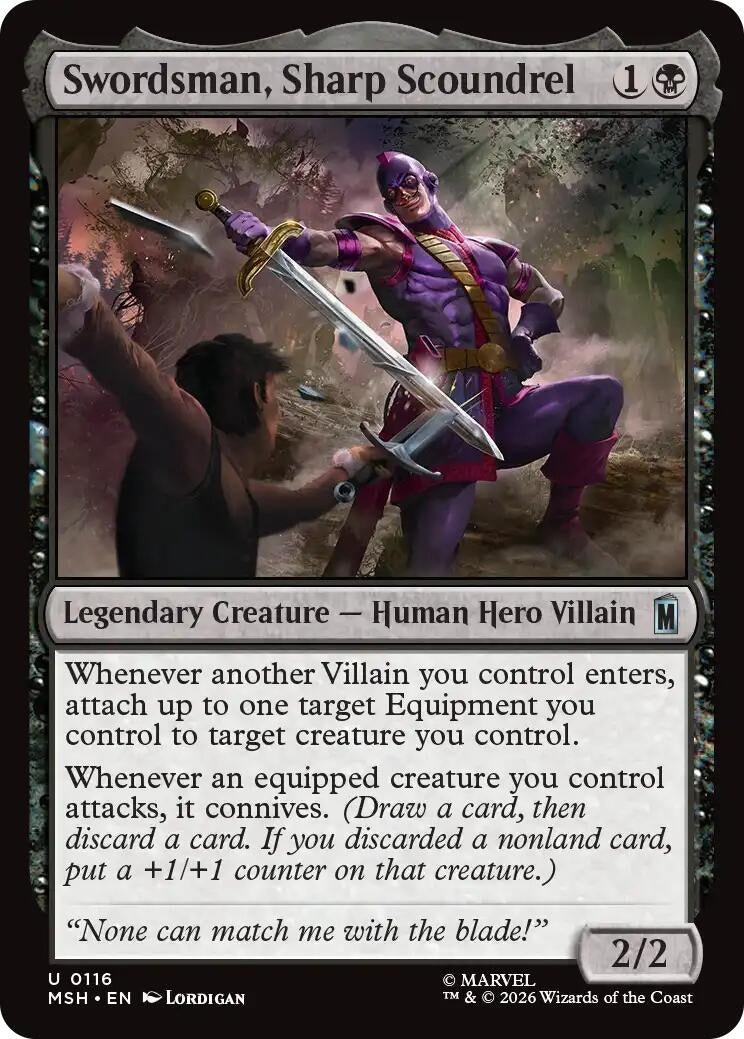 Image for Swordsman, Sharp Scoundrel (116) (Marvel Super Heroes) - Magic: The Gathering
