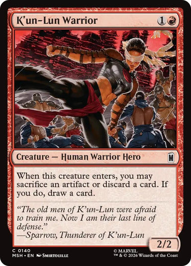 Image for K'un-Lun Warrior (140) (Marvel Super Heroes) - Magic: The Gathering