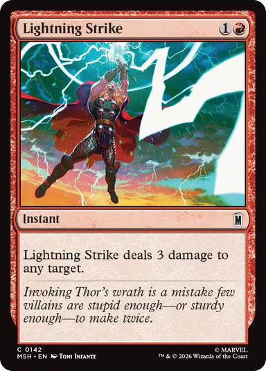 Image for Lightning Strike (142) (Marvel Super Heroes) - Magic: The Gathering