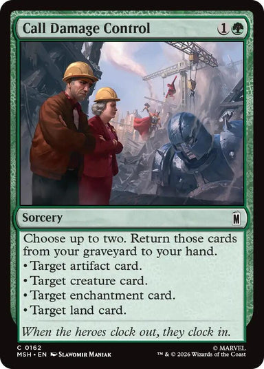 Image for Call Damage Control (162) (Marvel Super Heroes) - Magic: The Gathering