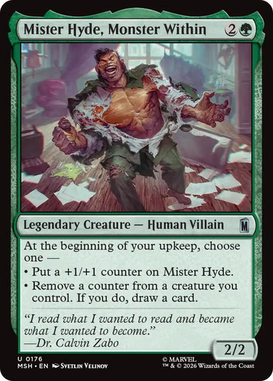 Image for Mister Hyde, Monster Within (176) (Marvel Super Heroes) - Magic: The Gathering