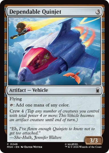 Image for Dependable Quinjet (246) (Marvel Super Heroes) - Magic: The Gathering