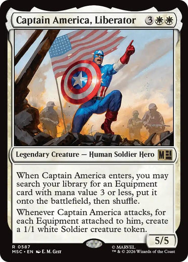 Image for Captain America, Liberator (587) (Commander: Marvel Super Heroes) - Magic: The Gathering