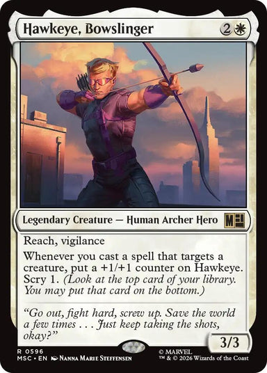 Image for Hawkeye, Bowslinger (596) (Commander: Marvel Super Heroes) - Magic: The Gathering