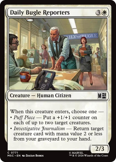 Image for Daily Bugle Reporters (771) (Commander: Marvel Super Heroes) - Magic: The Gathering