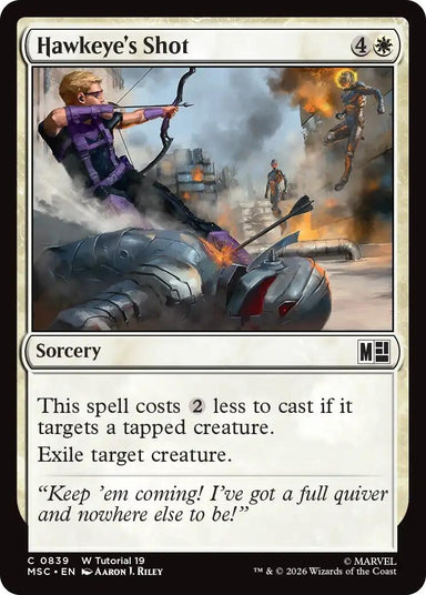 Image for Hawkeye's Shot (0839) (839) (Commander: Marvel Super Heroes) - Magic: The Gathering
