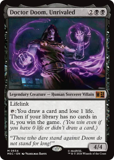 Image for Doctor Doom, Unrivaled (654) (Commander: Marvel Super Heroes) - Magic: The Gathering