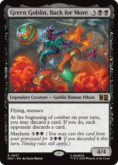 Image for Green Goblin, Back for More (657) (Commander: Marvel Super Heroes) - Magic: The Gathering