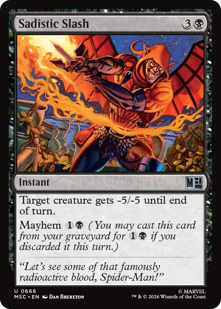 Image for Sadistic Slash (666) (Commander: Marvel Super Heroes) - Magic: The Gathering