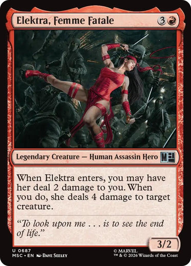 Image for Elektra, Femme Fatale (687) (Commander: Marvel Super Heroes) - Magic: The Gathering