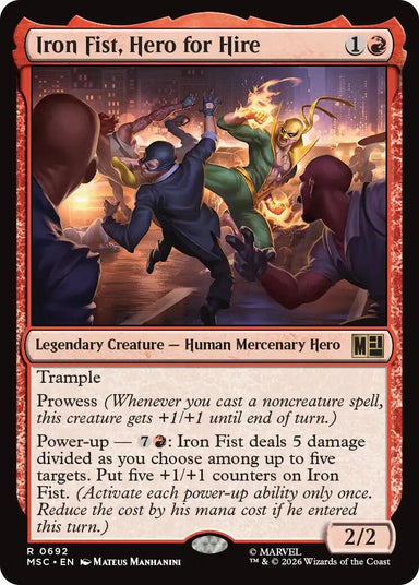 Image for Iron Fist, Hero for Hire (692) (Commander: Marvel Super Heroes) - Magic: The Gathering