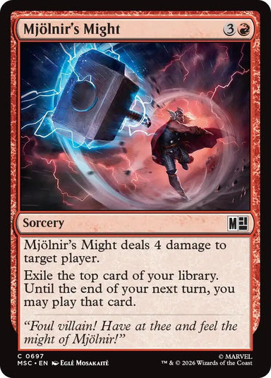 Image for Mjollnir's Might (697) (Commander: Marvel Super Heroes) - Magic: The Gathering