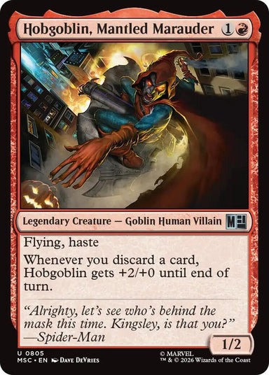 Image for Hobgoblin, Mantled Marauder (805) (Commander: Marvel Super Heroes) - Magic: The Gathering