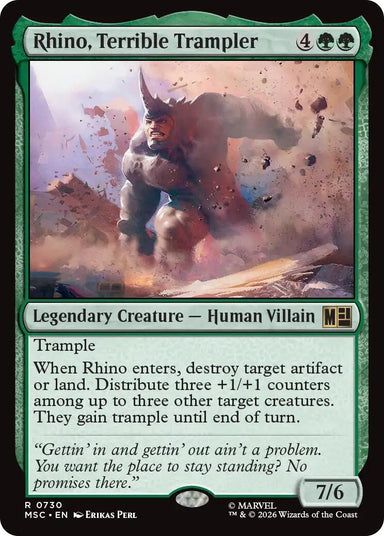 Image for Rhino, Terrible Trampler (730) (Commander: Marvel Super Heroes) - Magic: The Gathering