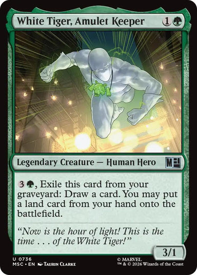 Image for White Tiger, Amulet Keeper (736) (Commander: Marvel Super Heroes) - Magic: The Gathering
