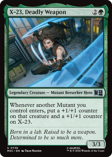 Image for X-23, Deadly Weapon (738) (Commander: Marvel Super Heroes) - Magic: The Gathering
