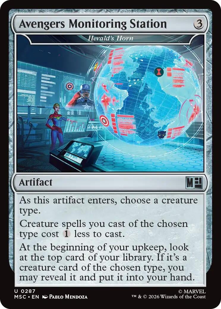 Image for Avengers Monitoring Station - Herald's Horn (287) (Commander: Marvel Super Heroes) - Magic: The Gathering