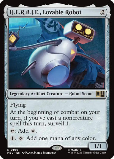 Image for H.E.R.B.I.E., Lovable Robot (106) (Commander: Marvel Super Heroes) - Magic: The Gathering