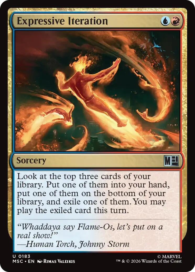Image for Expressive Iteration (Surge Foil) (183) (Commander: Marvel Super Heroes) - Magic: The Gathering