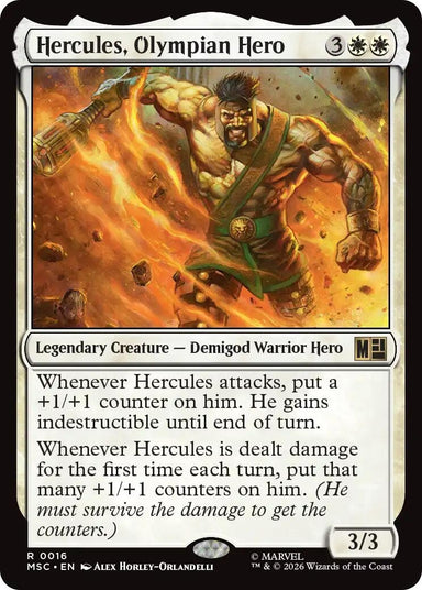 Image for Hercules, Olympian Hero (Surge Foil) (16) (Commander: Marvel Super Heroes) - Magic: The Gathering