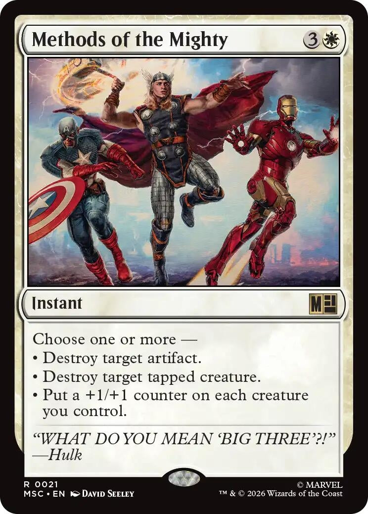 Image for Methods of the Mighty (Surge Foil) (21) (Commander: Marvel Super Heroes) - Magic: The Gathering