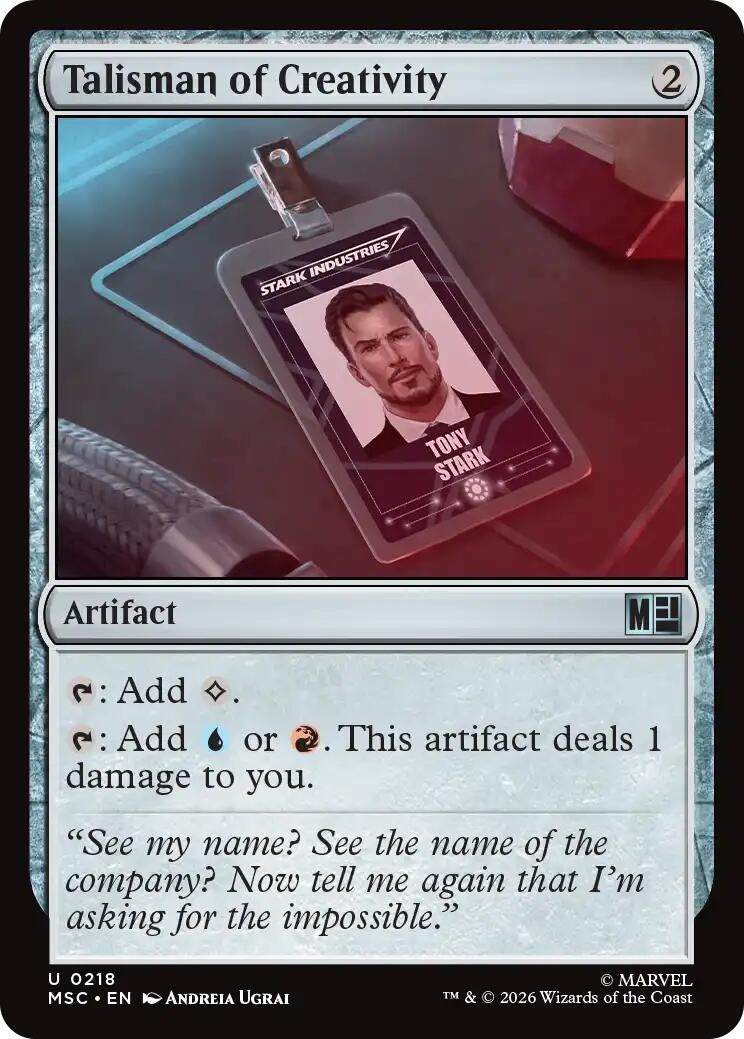 Image for Talisman of Creativity (Surge Foil) (218) (Commander: Marvel Super Heroes) - Magic: The Gathering