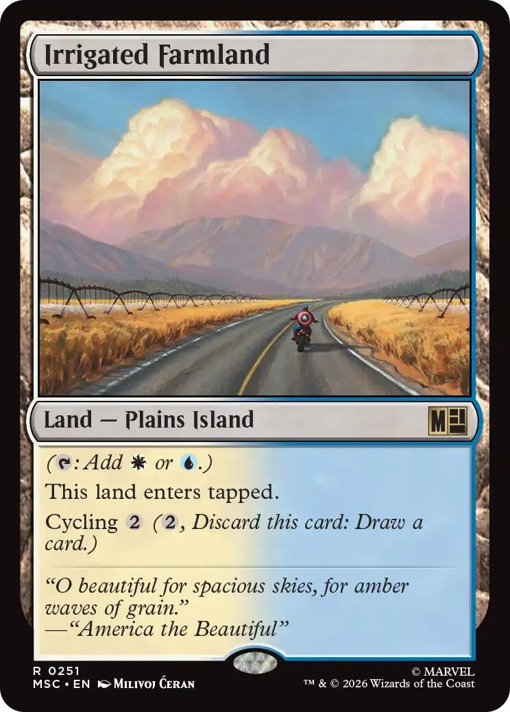 Image for Irrigated Farmland (Surge Foil) (251) (Commander: Marvel Super Heroes) - Magic: The Gathering