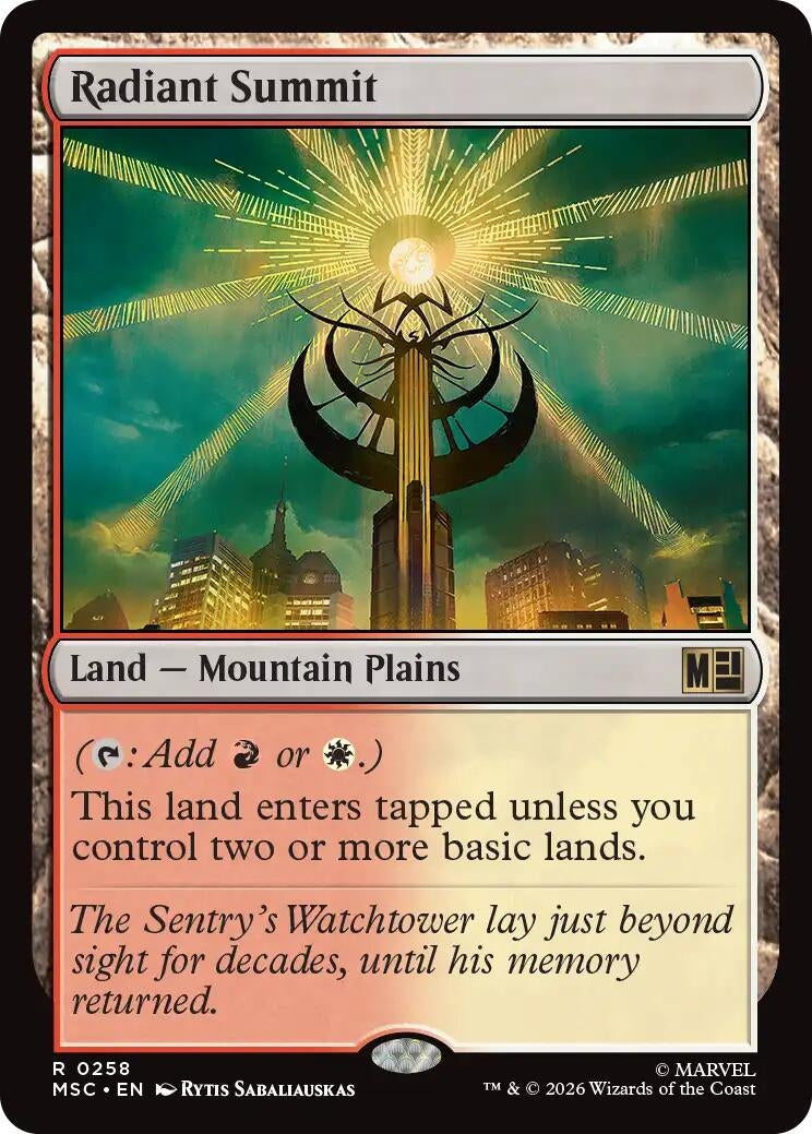 Image for Radiant Summit (Surge Foil) (258) (Commander: Marvel Super Heroes) - Magic: The Gathering