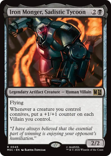 Image for Iron Monger, Sadistic Tycoon (Surge Foil) (45) (Commander: Marvel Super Heroes) - Magic: The Gathering