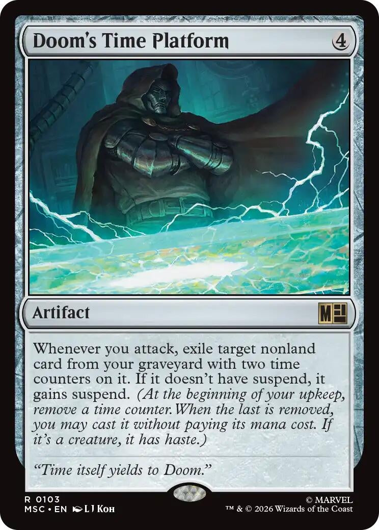 Image for Doom's Time Platform (Surge Foil) (103) (Commander: Marvel Super Heroes) - Magic: The Gathering