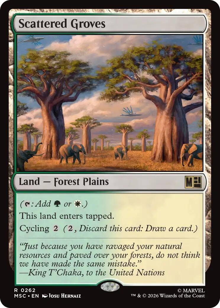 Image for Scattered Groves (Surge Foil) (262) (Commander: Marvel Super Heroes) - Magic: The Gathering