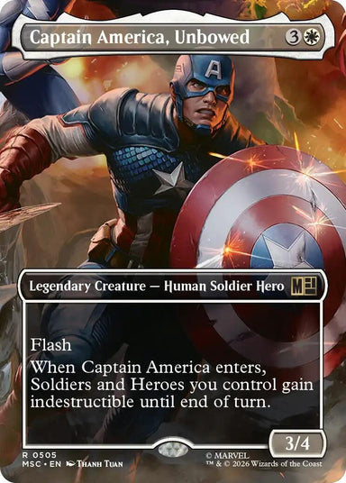 Image for Captain America, Unbowed (Borderless) (505) (Commander: Marvel Super Heroes) - Magic: The Gathering
