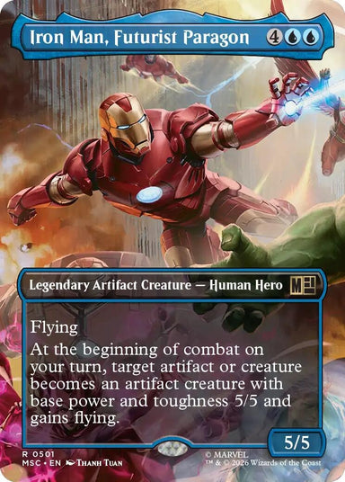 Image for Iron Man, Futurist Paragon (Borderless) (501) (Commander: Marvel Super Heroes) - Magic: The Gathering
