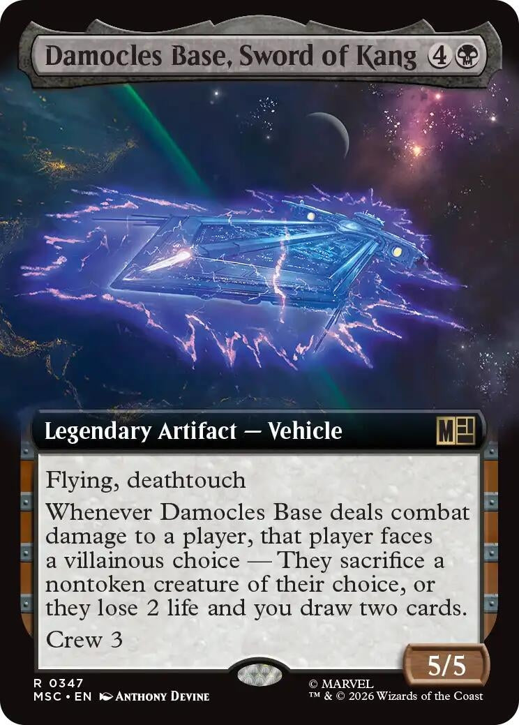 Image for Damocles Base, Sword of Kang (Extended Art) (347) (Commander: Marvel Super Heroes) - Magic: The Gathering