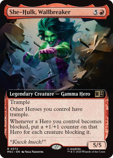 Image for She-Hulk, Wallbreaker (Extended Art) (372) (Commander: Marvel Super Heroes) - Magic: The Gathering