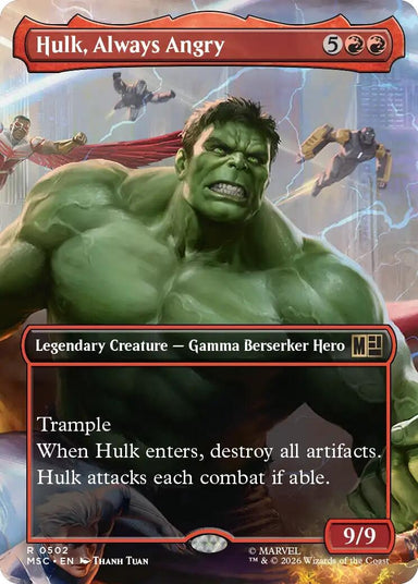 Image for Hulk, Always Angry (Borderless) (502) (Commander: Marvel Super Heroes) - Magic: The Gathering