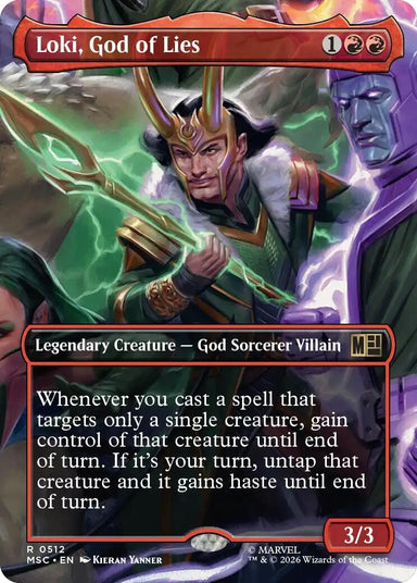 Image for Loki, God of Lies (Borderless) (512) (Commander: Marvel Super Heroes) - Magic: The Gathering