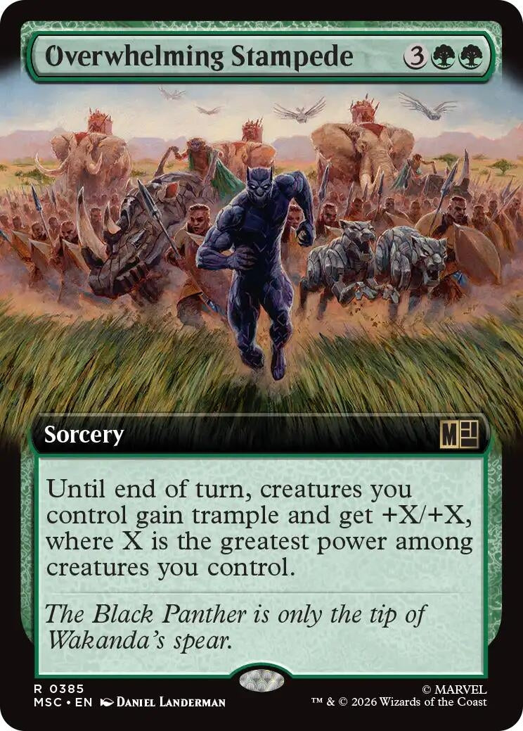 Image for Overwhelming Stampede (Extended Art) (385) (Commander: Marvel Super Heroes) - Magic: The Gathering