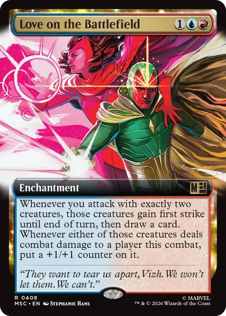 Image for Love on the Battlefield (Extended Art) (408) (Commander: Marvel Super Heroes) - Magic: The Gathering