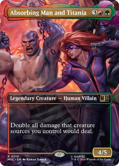 Image for Absorbing Man and Titania (Borderless) (510) (Commander: Marvel Super Heroes) - Magic: The Gathering
