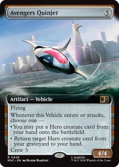 Image for Avengers Quinjet - Hammer of Nazahn (Extended Art) (426) (Commander: Marvel Super Heroes) - Magic: The Gathering