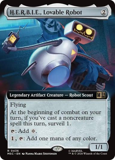 Image for H.E.R.B.I.E., Lovable Robot (Extended Art) (436) (Commander: Marvel Super Heroes) - Magic: The Gathering