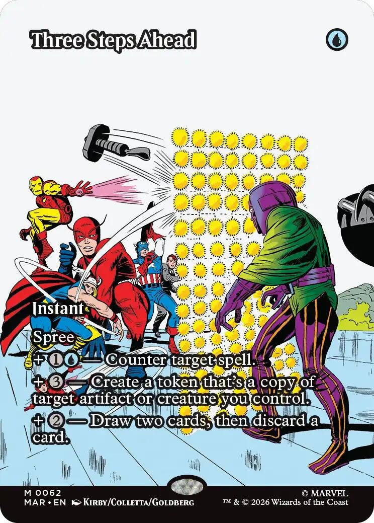 Image for Three Steps Ahead (Borderless) (62) (Marvel Universe Eternal-Legal) - Magic: The Gathering
