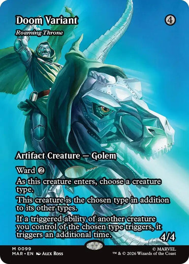 Image for Doom Variant - Roaming Throne (Borderless) (99) (Marvel Universe Eternal-Legal) - Magic: The Gathering